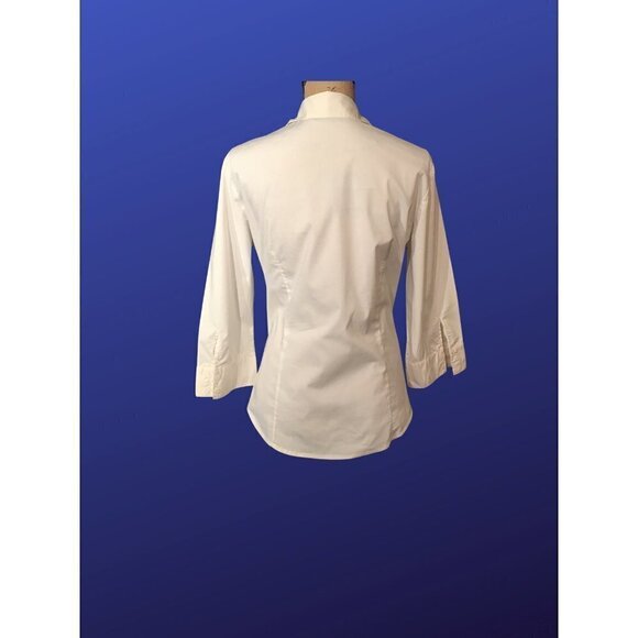 NEW YORK & COMPANY “City Stretch” Fitted STRETCH Blouse, WHITE, NWOT, Size Large - Picture 2 of 8